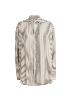 Le Kasha Silk Oversized Striped Shirt