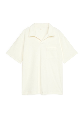 Cotton Towelling Polo Shirt - White