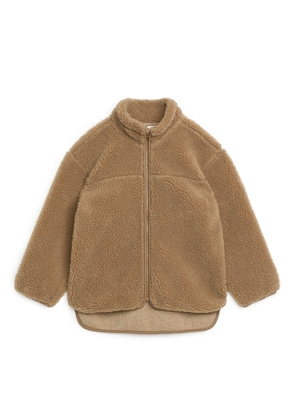 Relaxed Pile Jacket - Beige