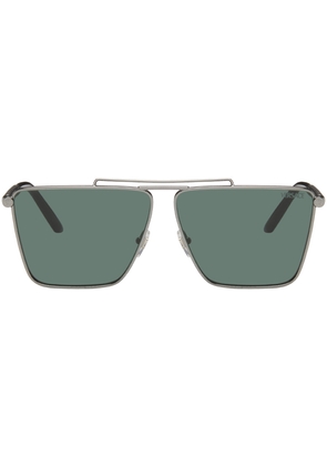 Versace Gunmetal Aviator Sunglasses