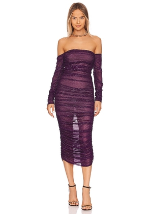 Bronx and Banco Maya Midi Dress in Purple. Size XS.
