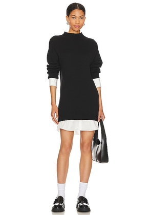 Central Park West Sutton Sweater Shirting Dress in Black. Size M, XS.