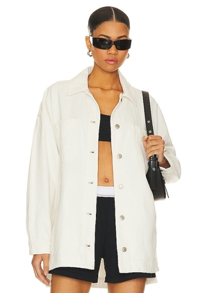 Free People x We The Free Madison City Twill Jacket In Optic White in Ivory. Size S.