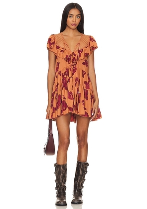 Free People Tilly Printed Tunic Dress in Coral. Size S, XS.