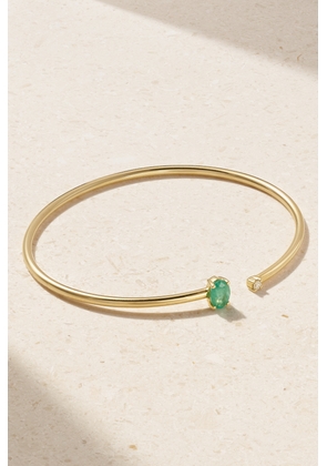 JIA JIA - 14-karat Gold, Emerald And Diamond Cuff - Green - One size