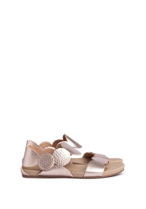 Pedro Garcia Jeanne Sandal In Laminated Grained Leather