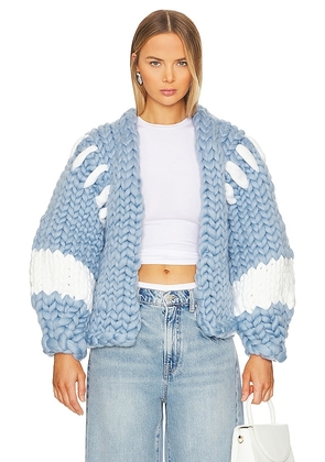 Hope Macaulay Colossal Knit Coat in Baby Blue. Size M/L.