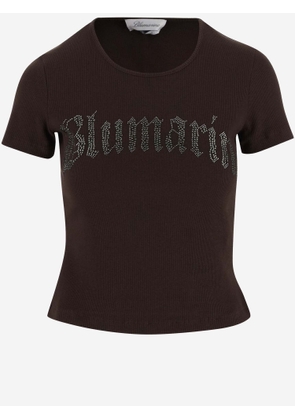 Blumarine Stretch Cotton T-Shirt With Logo