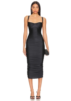 Good American Bust Cup Midi Dress in Black. Size S.