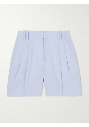 Another Tomorrow - Pleated Linen Shorts - Blue - IT36,IT38,IT40,IT42,IT44,IT46,IT48