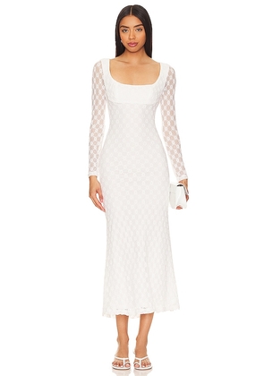 Bardot Adoni Midi Dress in White. Size 12, 2, 4, 6, 8.