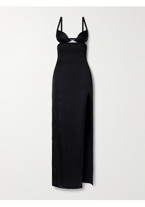 Nensi Dojaka - Cutout Satin Gown - Black - xx small,x small,small,medium,large