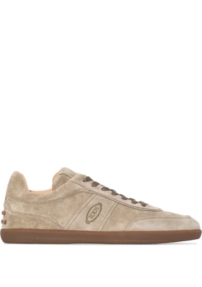 Tod's panelled low top sneakers - Green