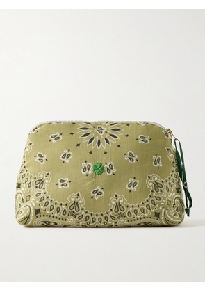 CALL IT BY YOUR NAME - Padded Embroidered Paisley-print Cotton Cosmetic Case - Neutrals - One size