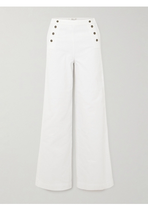 FRAME - + Net Sustain Sailor Embellished High-rise Wide-leg Jeans - White - 23,24,25,26,27,28,29,30,31,32