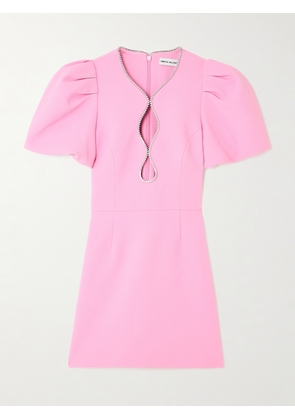 Rebecca Vallance - Karina Crystal-embellished Cutout Crepe Mini Dress - Pink - UK 6,UK 8,UK 10
