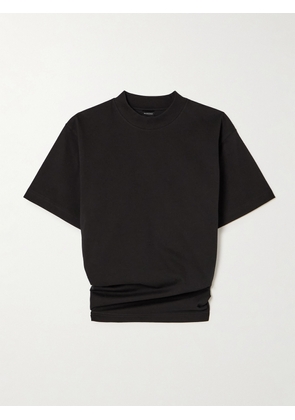 Balenciaga - Knotted Cotton-jersey T-shirt - Black - XS,M,L,XL