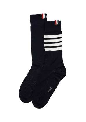 Thom Browne long 4-bar lightweight cotton socks - OS Black