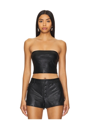 Commando Faux Leather Tube Top in Black. Size M, S, XL, XS.