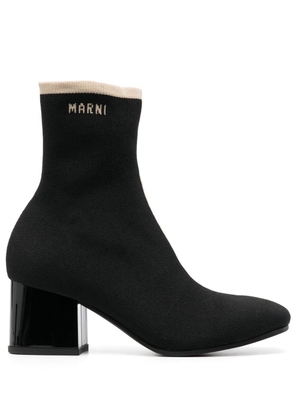 Marni 60mm ribbed ankle boots - Black