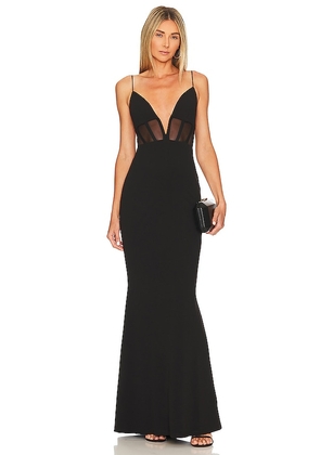 Nookie Sade Mesh Gown in Black. Size M.