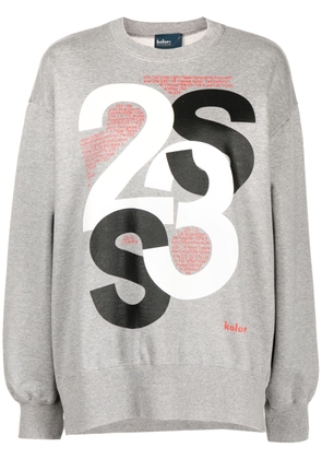 Kolor logo-print cotton sweatshirt - Grey