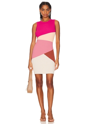 MINKPINK Vita Knit Mini Dress in Pink. Size L.