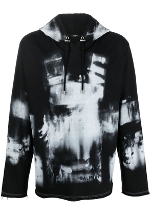 Balmain graphic X-ray print hoodie - Black