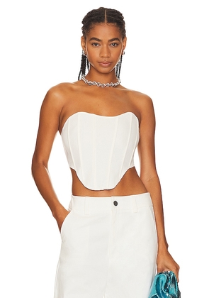 OW Collection Cin Corset Top in White. Size L, XS.
