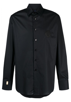 Billionaire logo-embroidered poplin shirt - Black