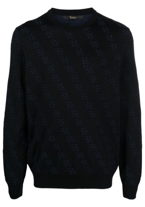 Billionaire monogram-jacquard knitted jumper - Black
