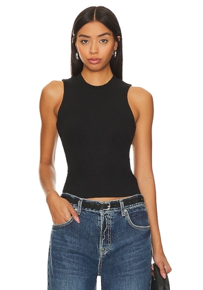 LNA Brushed Rib Double Layer Tank in Black. Size L.