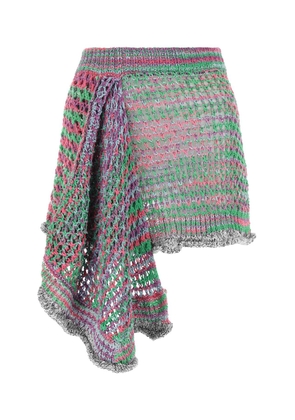 The Attico Multicolor Crochet Mini Skirt