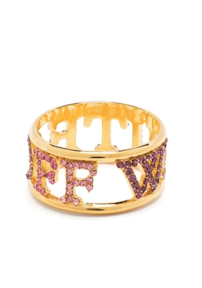 Off-White Pavè Ring With Logo