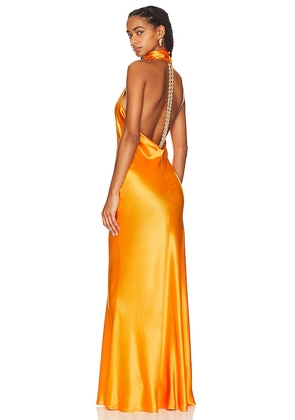 SAU LEE Calypso Gown in Orange. Size 2.