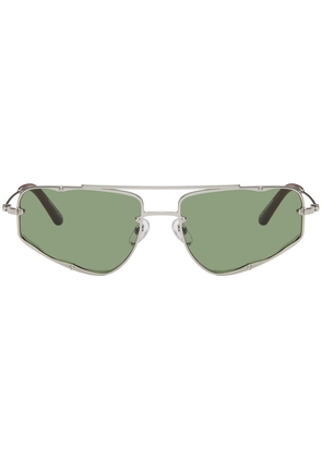 Eckhaus Latta SSENSE Exclusive Silver 'The Speed' Sunglasses