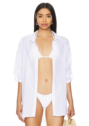 Seafolly Classic Beach Shirt in White. Size M, S, XL, XS.
