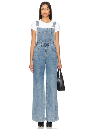 WeWoreWhat Wide Leg Denim Overall in Blue. Size 25, 26, 27, 28, 29, 30, 31, 32.