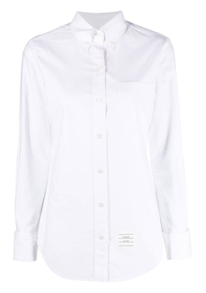 Thom Browne logo-patch poplin shirt - White