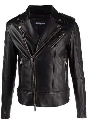 Dsquared2 leather biker jacket - Black