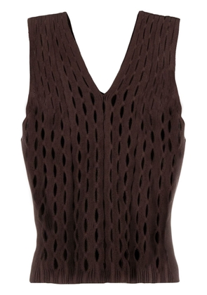 Sinead O'Dwyer Squiggle open-knit vest - Brown