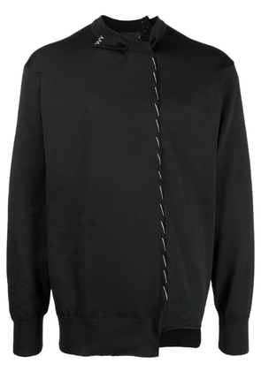 Kolor asymmetrical tonal-stitch jumper - Black
