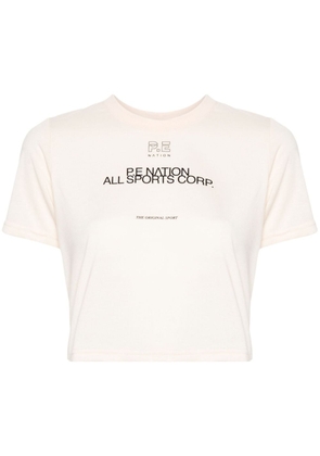 P.E Nation Parallel cropped performance T-shirt - Neutrals