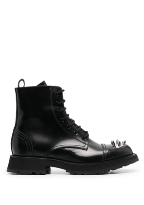 Alexander McQueen studded combat boots - Black