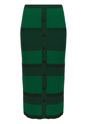 Proenza Schouler White Label striped midi skirt - Green