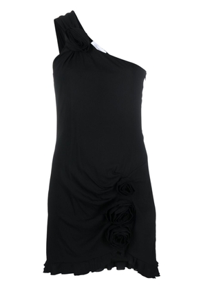 Blumarine floral-appliqué asymmetric minidress - Black