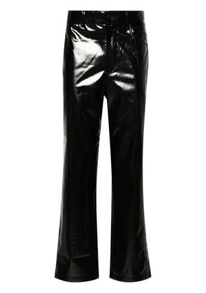 Feng Chen Wang glossy-finish seam-detail trousers - Black