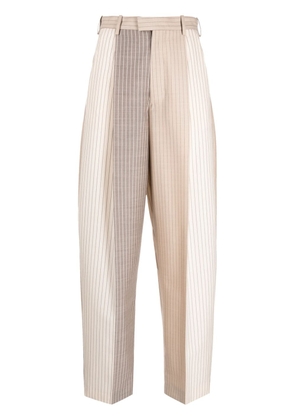 Marni striped colour-block tailored trousers - Brown