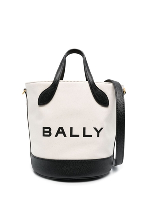 Bally Bar 8 Hours logo-print bucket bag - White