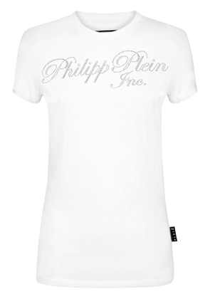 Philipp Plein crystal-embellished logo-print T-shirt - White